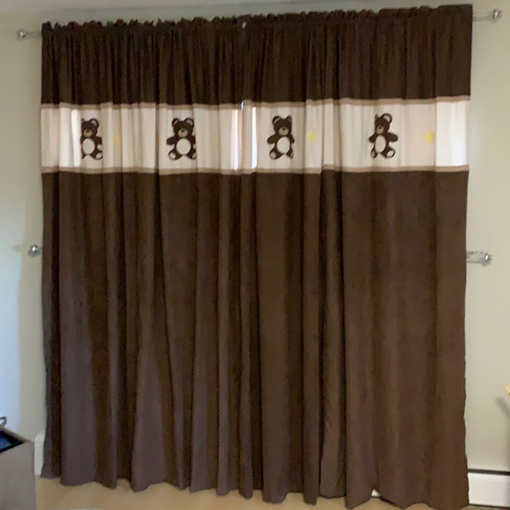 Bear curtains for baby nursery or toddler’s bedroom! Light blocking!
